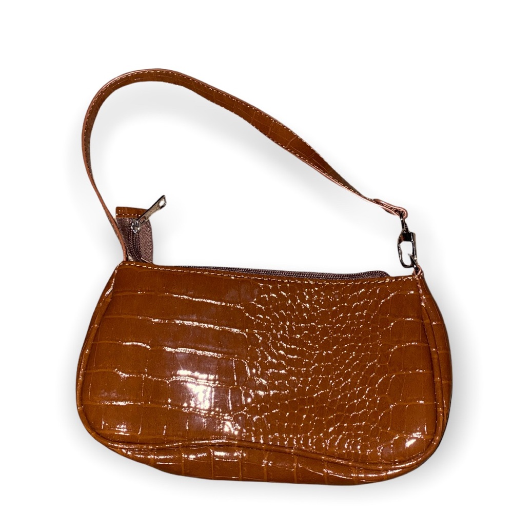 Brown animal skin shoulder bag